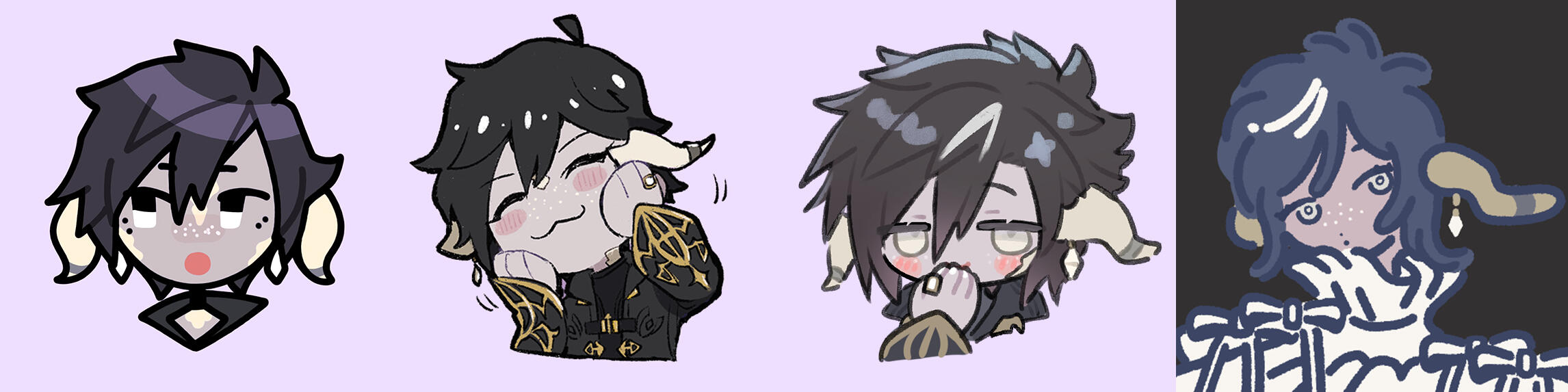 Chibi examples (Art by zeroshadows, bardings, meopen249, and okada87769911)